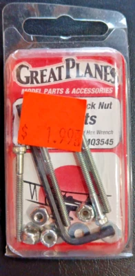 GREAT PLANES PN #GPMQ3545~NIP~ 4-40 X 1 1/4" LOCK NUT BOLT SETS - Image 1 of 2