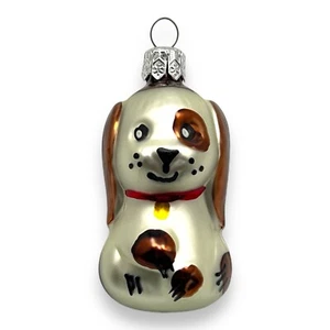 Czech Republic Puppy Dog Christmas Ornament Hand Blown Mercury Glass Holiday - Picture 1 of 10