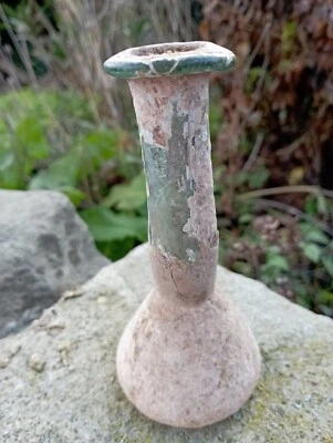 FIOLE  BALSAMAIRE GALLO ROMAIN  EN VERRE IRISÉ  AVEC CONCRETIONS DN3395 - Photo 1/4