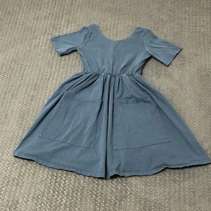 Mädchen Presley Couture Boutique Kleid Gr. 9/10 kurze Ärmel blau Fronttaschen - Bild 1 von 6