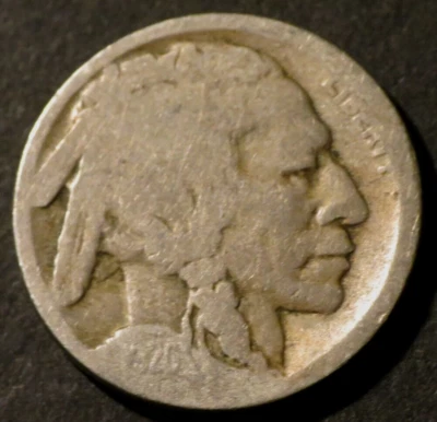 1920 S Buffalo Nickel Semi-Key Date Restored Five Cent 5c Coin D460 - Image 1 of 2