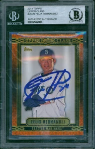 FELIX HERNANDEZ Signed 2014 Topps Upper Class #29 Auto Card Seattle Mariners BAS - Picture 1 of 2