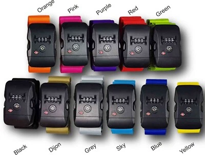 Gepäckgurt TSA zugelassen Schloss Safe Flughafengurt - US Urlaub - 11 Farben - Bild 1 von 4