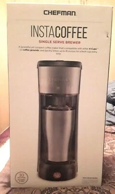 CHEFMAN -InstaCoffee Single Serve Grounds/K-Cup Pod Coffee Maker Stainless Steel - Image 1 of 4