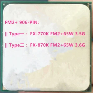 AMD Quad core FX-770K FX-870K Socket FM2+ 65W CPU - Picture 1 of 4