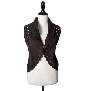 Alaia Paris Bolero Cropped Jacke Laser Cut Out Braun Weste Damen Gr. 40 US 8 - Bild 1 von 15