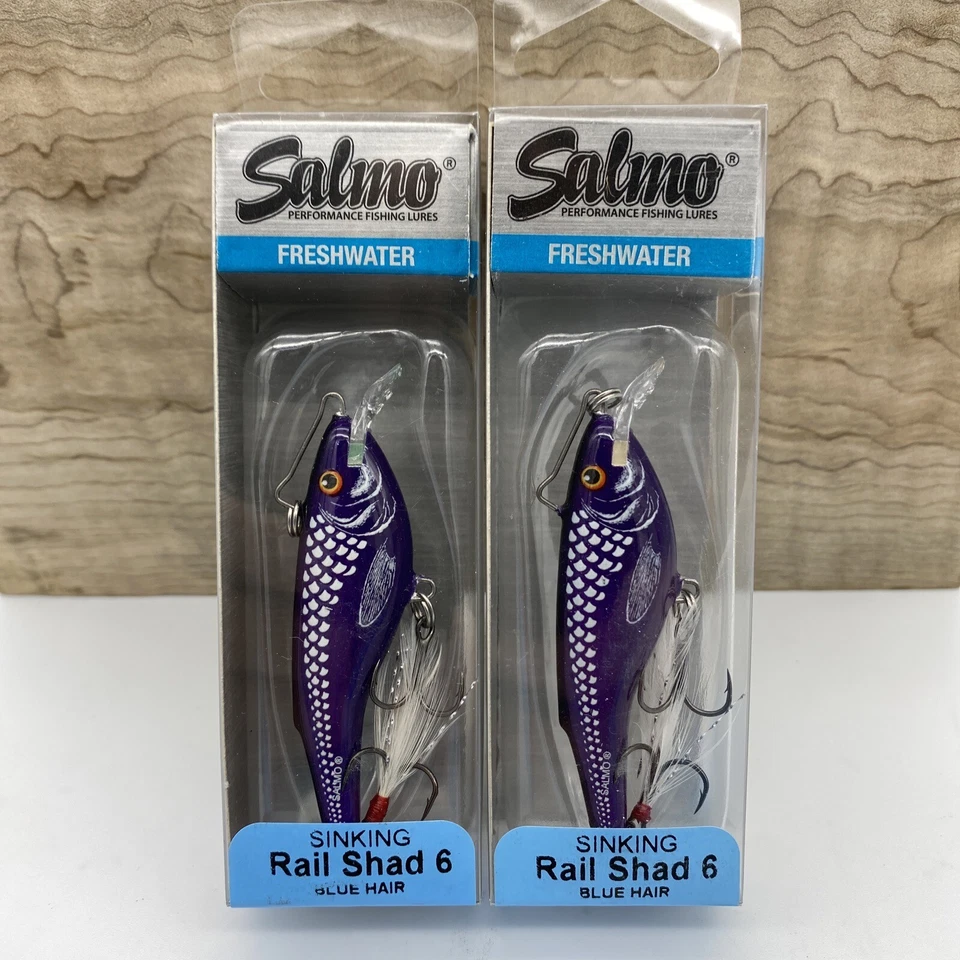 (2) Salmo Sinking Rail Shad 6 Crankbaits 2 3/8" 1/2 Ounce BLUE HAIR - Image 1 of 1