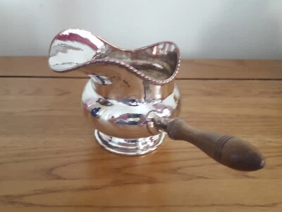 Sheffield Plate Brandy Saucepan, Turned Wooden Handle, Swan mark to base.  — 第 1/4 张图片