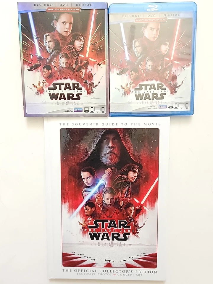Star Wars Episode VIII: The Last Jedi Blu-ray/DVD +Slipcover + Souvenir Book NEW - Image 1 of 1