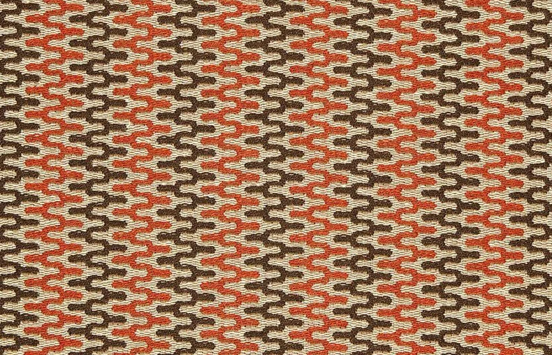 Tela Schumacher Moderna Chevron Zig Zag Uphol Rivington Red Earth 0,95 yardas 65651 Foto 1 de 1
