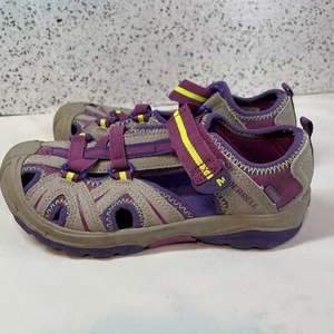 Merrell Hydro Hiker Sport Sandal Water Shoe Youth Girls Size 1 Purple Pink Tan - Picture 1 of 8