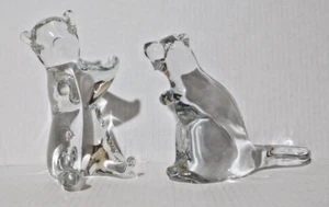 Lotto di 2 figurine firmate Svezia Art Glass Piombo Crystal FM Ronneby - Orso e Castoro - Foto 1 di 7