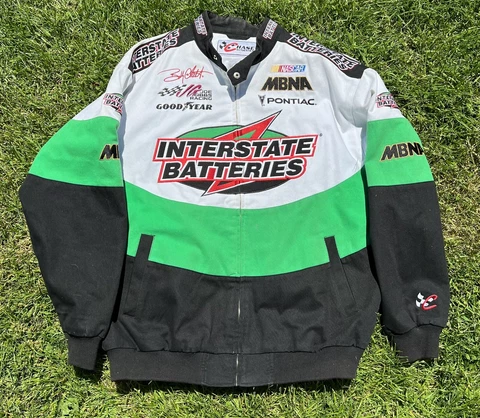 Gibbs Labonte Vintage Large Winston Cup NASCAR Interstate Batteries Race Jacket Cover
