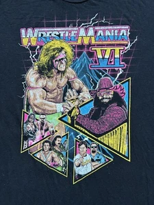 80s Retro Wrestlemania 6 T-Shirt Ultimate Warrior & Macho Man Size Large - Picture 1 of 5