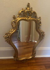 Vintage SYROCO Ornate Scroll Gold Accent Wall Mirror, 1965 - 29"