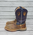Twisted X Boots Men 10 D Alloy Toe Western Boots Brown Waterproof Leather