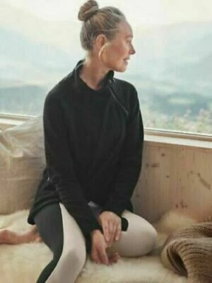 ATHLETA S Acogedor Karma Asym Pullover Pequeño Negro Sudadera Top SUAVE NUEVO CON ETIQUETAS Foto 1 de 2