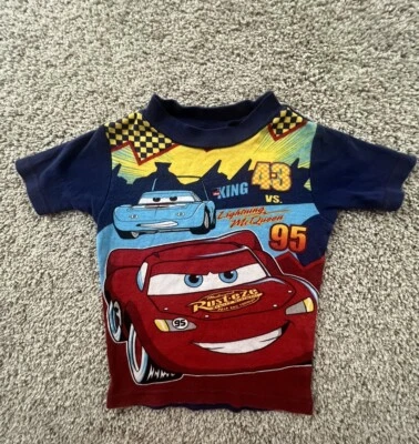 Vintage Disney Cars Lightning McQueen  Race T-Shirt Sz 6 Shirt Kids Child Youth - Image 1 of 4