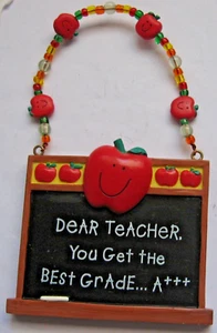 Teacher Appreciation Wall Plaque Chalkboard Apple You Get the Best Grade A+++ - Bild 1 von 4