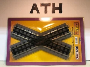 O Scale Rail King Real Trax 45 Degree Crossing Track Section 3 Rail 40-1007 NIB - Picture 1 of 1
