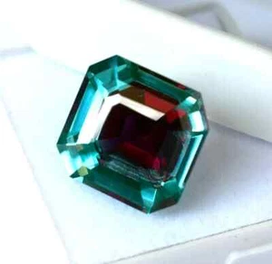 8.10 CT Natural Bi-Color Pitambari Sapphire Asscher Cut Loose Certified Gemstone - Picture 1 of 5