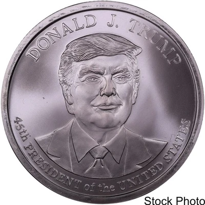 2024 GSM Donald J. Trump Vigilance Flying Eagle 5 oz .999 Fine Silver Art Round - Image 1 of 2