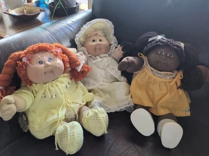 Vtg Cabbage Patch Kid Doll Lot of 3 Girls 1980s 1990s - Picture 1 of 12