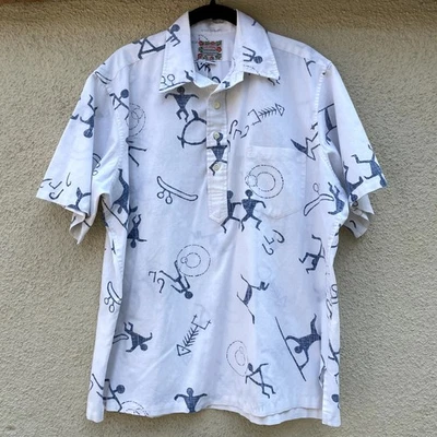 Cuchara Reyn Blanco Azul Medio Botón L Arte Rupestre Petroglifos Hawaiano  Foto 1 de 4