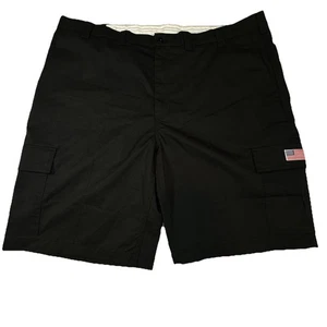WearGuard Cargo Shorts Black Size 46 NWOT Work Utility Pockets USA Flag Patch - Picture 1 of 12