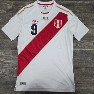 2018 Umbro Peru Home Soccer Jersey Paolo Guerrero Men M World Cup Russia - Picture 1 of 8
