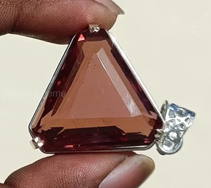 Colgante de alejandrita con cambio de color natural certificado 89,70 quilates gema de plata 925" 5SDS - Imagen 1 de 15