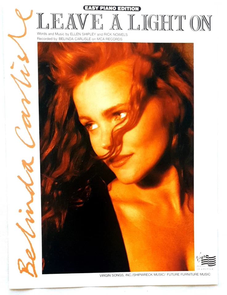 Belinda Carlisle - Leave A Light On - 1989 Original USA Sheet Music-Easy Piano - Image 1 of 1