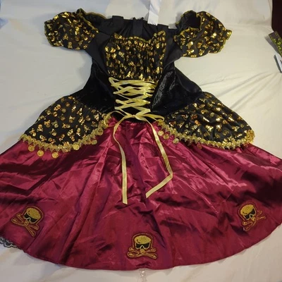 Pirate Beauty Womens Medium 8-10 Costume Dress Skull Appliques COSPLAY Sexy 🎃🎃 - Image 1 of 4