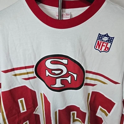 Camiseta Mitchell & Ness masculina NFL San Francisco 49ers Jerry Rice #80 branca 2XL - Imagem 1 de 4