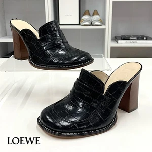 9810 Loewe Leather Crocodile Mule Black - Picture 1 of 10