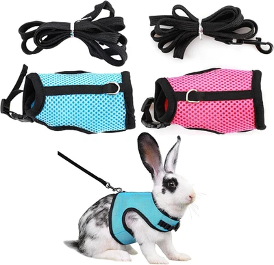 Goldyida 2 Stück Haustier Kaninchengeschirr Weiches Kaninchen Geschirr Mit Leine - Bild 1 von 4