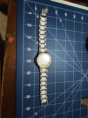 Genoa Crystal Face White And Steel Band Women's Quartz Watch - Image 1 of 4