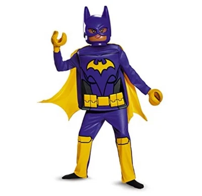 LEGO BATGIRL Disfraz de Halloween De Lujo Púrpura MED 7-8 DC Cómic MINIFIGURA BATMAN Foto 1 de 4