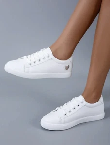 Zapatos Tenis Blancos Deportivos Para Mujer Zapatillas Deportiva de Moda Calzado - Picture 1 of 8