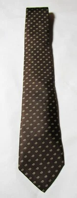 Corbata de cuello vintage para hombre - Bert Pulitzer - estampado marrón oscuro Foto 1 de 3