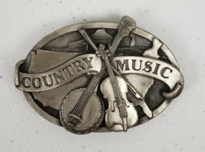 Hebilla de cinturón de música country de Siskiyou Buckle Co. Inc de colección 1984 Foto 1 de 4