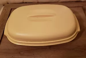 Tupperware Microwave Steamer OVAL SERVING BOWL 3 pc 1273-3 Harvest Gold Vintage - Picture 1 of 5