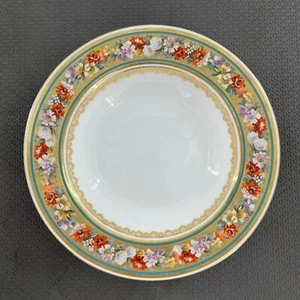 8-teiliges Set Bernardaud Limoges Schale mit Rand schwer Gold Blumen Jakobsmuschelband Frankreich - Bild 1 von 10