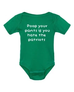 New York Jets Fan Poop Your Pants if you Hate The Patriots Baby Bodysuit - Picture 1 of 2