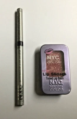 N.Y.C. Lip Sliders Tinted Lip Balm 513A  + Automatíc Eyeliner Pencil 833A Sealed - Image 1 of 2