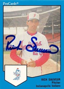 Rich Sauveur autographed Baseball Card 1989 ProCards #1228 Minor League Rookie