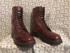 RARE DR MARTENS MADE IN ENGLAND 1490 10 EYELET RED LEATHER LACE UP BOOTS UK 8