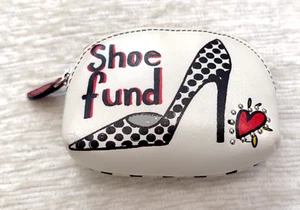 Retired BRIGHTON Pop Art-Inspired "Shoe Fund" Leather Zip Mini Coin Purse small - Picture 1 of 7