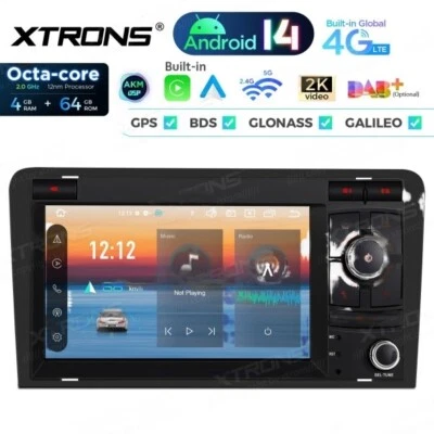 7" Android 14 Autoradio 8Kern 4GB+64GB GPS DSP Bluetooth For Audi A3 S3 8P1 RS3- - Bild 1 von 4