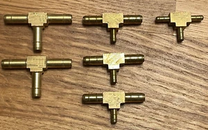 Lot of 6 Vintage ANTIQUE AUTO BRASS THREE-WAY CONNECTORS - Picture 1 of 2